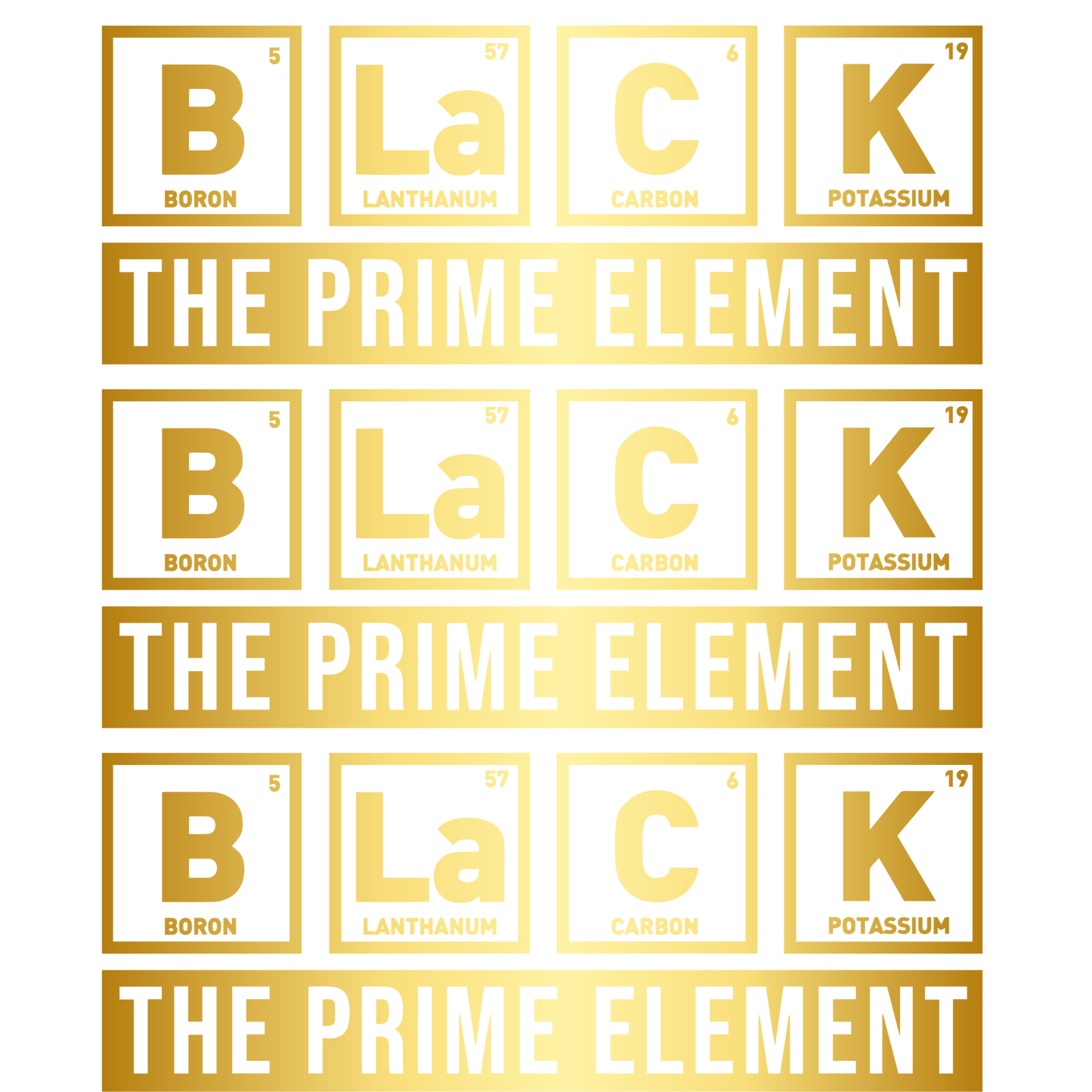 BLACK, The Prime Element (Multiple) Ready to Print DTF Transfer