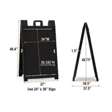 Plasticade Signicade® A-Frame Sign Stand WITH (2) 24X36 Coroplast Custom Signs