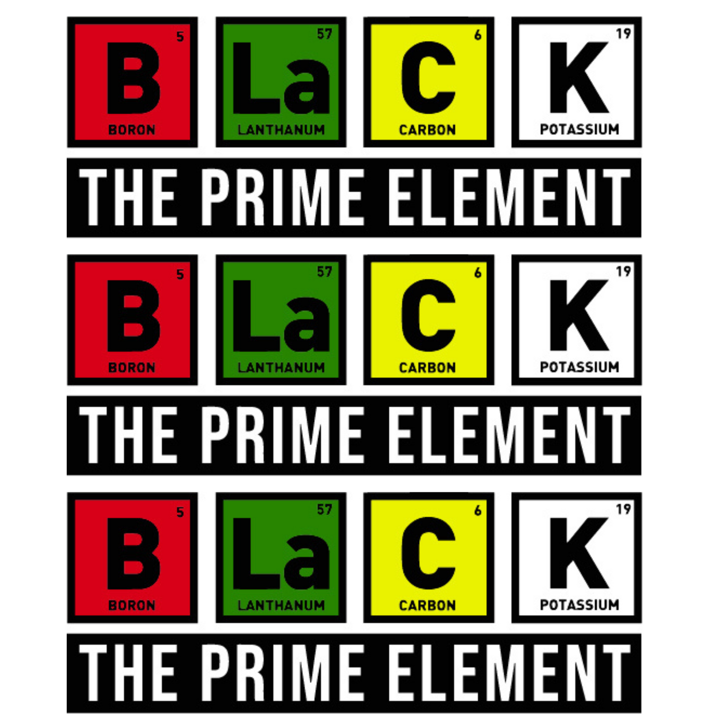 BLACK, The Prime Element (Multiple) Ready to Print DTF Transfer