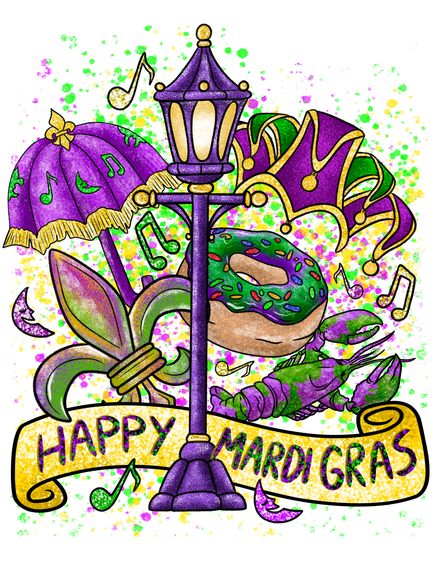 "Mardi Gras" (Multiple Options) Ready-to-Print DTF Transfer