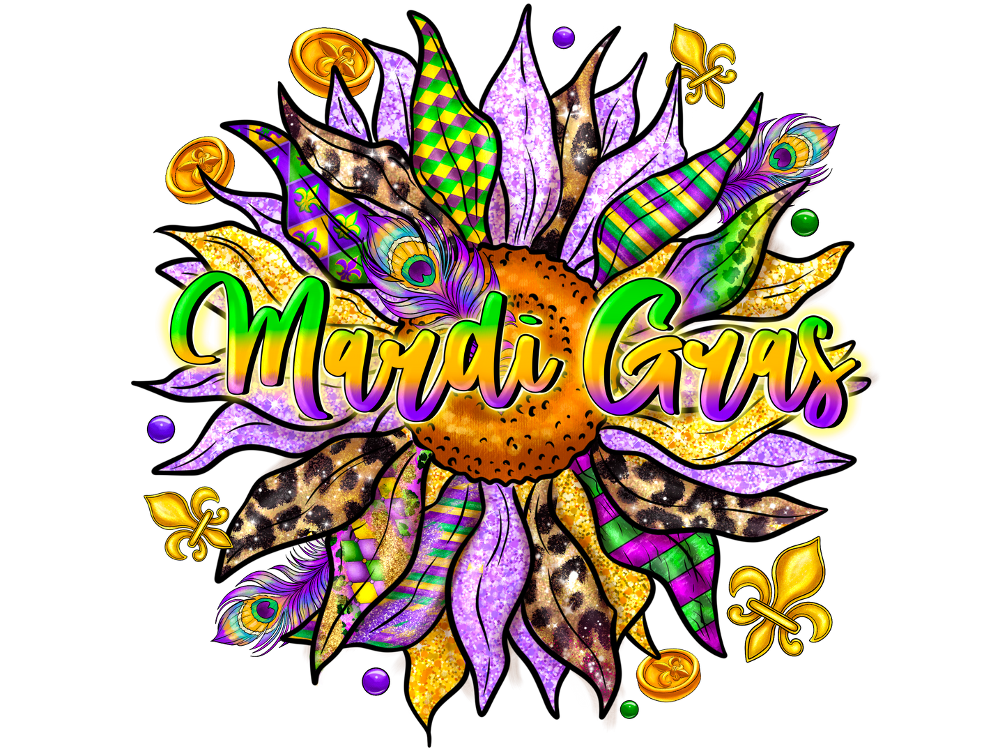 "Mardi Gras" (Multiple Options) Ready-to-Print DTF Transfer